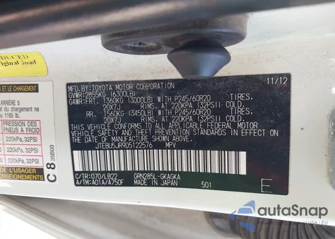 2013 Toyota 4Runner Limited z USA, uszkodzony, nr VIN JTEBU5JR9D5122576